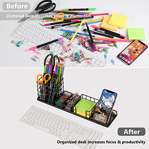 Topwey Pen Holder for Desk, Rotating Pencil Holder, Cup Holder for Desk Office, Pen Organizer in Black (Jet Black) - color: Jet Black