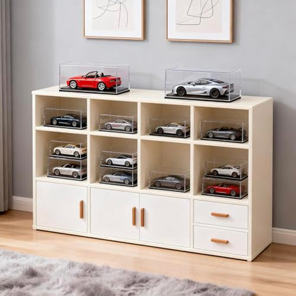Model Car Display Case, 1:43 Scale Acrylic Display Box for Cars, Stackable Dustproof Storage Boxes for Collectibles, Figures and Memorabilia, 6.4 x 2.8 x 2.3 inch - size: 6.4 x 2.8 x 2.3 inch
