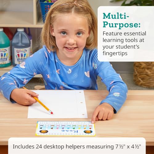 Really Good Stuff 24PK Primary Self-Adhesive Vinyl On-The-Go Reference Nameplate with a Left and Right Directions, an Alphabet, Colors, Number Line - color: Mini