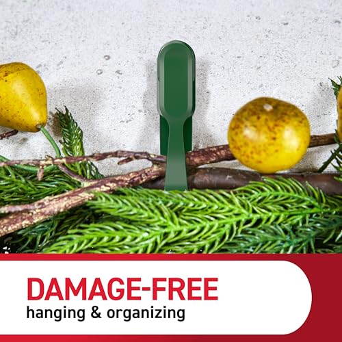 Command Fireplace Mantle Garland Holder for Displaying Garlands, Wreaths, and Holiday Decor Without Leaving Damage, Holes, or Residue, Holds 2lbs, Green, 6 Pack - size: 6 Garland Hangers