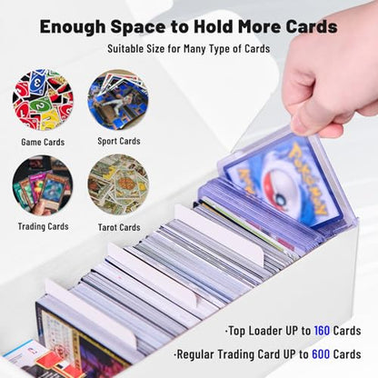 NUMINA 4 Pack 600 Card Storage Boxes, Organizer for Trading Card Collection, Heavy Duty Sports Cardboard Box, Trading Gaming Cards Collection Box with Adjustable Dividers - size: 10 in (4-Pack)