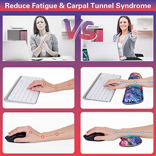 Canjoy Gaming Mouse Pad Set, 4-in-1 XXL Large Mouse Pad + Keyboard Wrist Rest Support+ Coaster, (35.4×15.7 in) Extended Desk Pad Memory Foam Non-Slip Desk Mat for Home Office - color: Purple Mandala