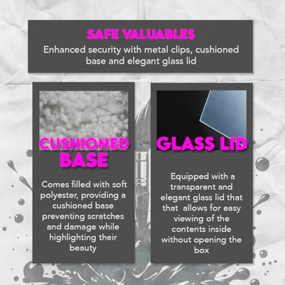 SE Glass Top Display Box - JT926 - size: 8-⅝” x 6-⅝” x ¾"