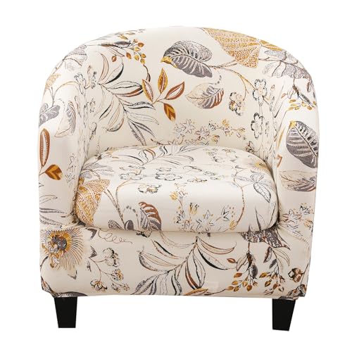 KRFOONN Club Chair Slipcover 2 Piece Stretch Printed Round Barrel Chair Covers Removable Tub Chair Slipcover with Elastic Bottom Chair Coverings Furniture Protector Cover for Living Room, B26 - color: Colorb26