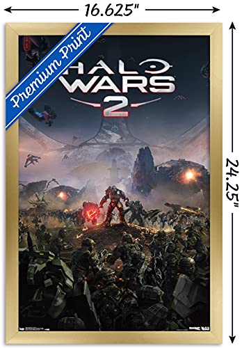 Trends International Halo: Halo Wars 2 - Key Art Wall Poster, 14.725" x 22.375", Gold Framed Version - color: Gold Framed Version, size: 22.4"L x 14.7"W