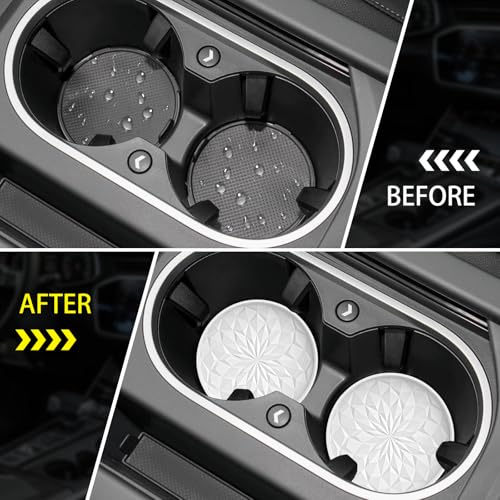 ME.FAN Car Coasters for Cup Holders [4 Pack] - 2.75In Silicone Auto Mug Mats - Universal Non-Slip Recessed Car Interior AccessoriesWhite - color: 4pack-white