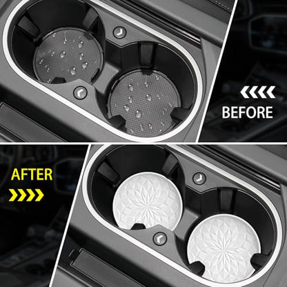 ME.FAN Car Coasters for Cup Holders [4 Pack] - 2.75In Silicone Auto Mug Mats - Universal Non-Slip Recessed Car Interior AccessoriesWhite - color: 4pack-white