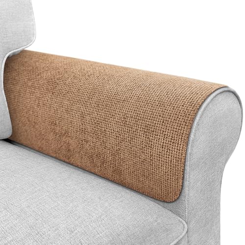 Couch Arm Covers, Sofa Arm Covers, Waterproof Armrest Cover for Sofa, Loveseat, Armchair, Anti-Slip Recliner Arm Cover, Headrest Cover, Arm Chair Covers Set of 2 (Brown, 24"×24") - color: Brown, size: 24" x 24" - 2 pcs
