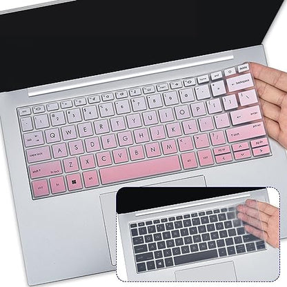 2PCS Keyboard Cover for HP EliteBook 830 835 840 845 1040 G9 G10 2024 2023 2022, 13.3 14 inch HP EliteBook Keyboard Protector Skin(Not fit 840 845 1040 G11 G8 G7 G6 G5 G4 G3),Gradual Pink+Clear - color: Gradual Pink+Clear