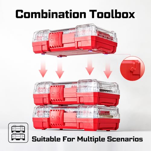 Geinxurn 42Pieces Impact Screwdriver Bits Set, Magnetic S2 Steel Phillips/Slotted/Square/Torx Insert Power Bits Tips, Impact Bit Holder with Red Storage Box Case - style: STKB042-RD
