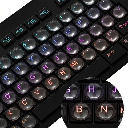 110PCS Glass Keyboard Stickers for Long Nails, Ultra Clear Raised Keyboard Cover with Transparent Adhesive, Reusable Nail Art Typing Glass Sticker for Laptop, PC, Desktop