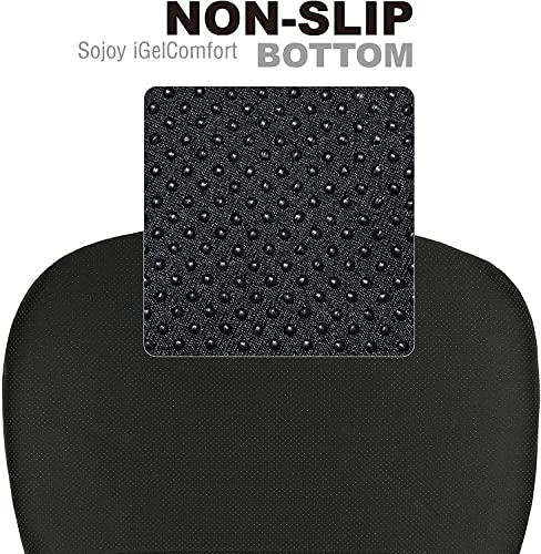 Sojoy Truck Seat Cushion with Firm Lumbar Support,Gel Seat Pad with Upper Lower Back Support Pillow for Office,Car,Truck, Pain Relief Coccyx Seat Cushion