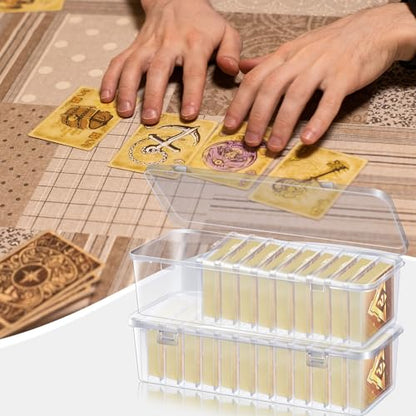 24 Pcs Playing Card Box, Clear Trading Card Storage Organizer 3.86 x 2.91 x 0.94 Inch Plastic Card Deck Case Snap Closed Holder Storage Organizer for Gaming Cards, Business Card Storage (24)