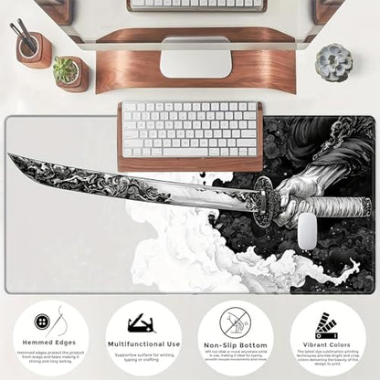 Gaming Mouse Pad Extended Large Laptop Keyboard Non-Slip Rubber Base with Stitched Edges for Home Office Computer Keyboard Laptop-11.8 x 31.5 in - size: 31.5" x 11.8"