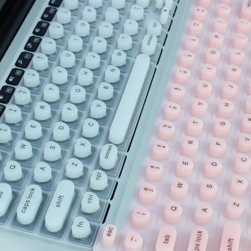 Keyboard Cover for Long Nails Compatible with MacBook Pro 13 inch M2 2023, 2022, 2021 2020 M1 A2338 A2289 A2251&Compatible with MacBook Pro 16 2020 2019 A2141 Touch ID, US ANSI (White & Heart) - color: White