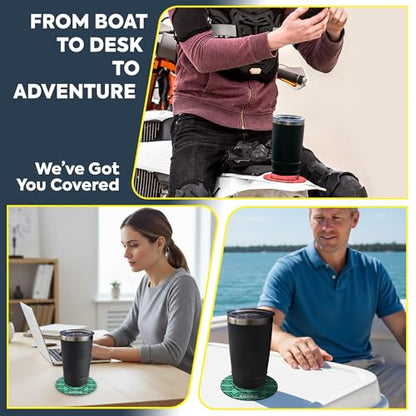 Lil Sucker Suction Cup Holder – Universal Drink Holder for Paddle Board, Kayak, ATV & Boat – Clip-On Coffee, Anti-Spill - Stylin' Pack of 2 - color: Stylin'