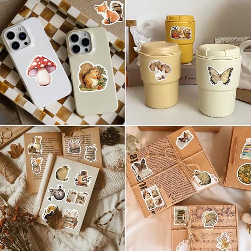 Vintage Animal Doodle Stickers, 50Pcs Hand-Drawn Animal Vinyl Waterproof Stickers for Laptop Water Bottle Journals Scrapbooks Gifts for Adults Teens - style: Animal doodles