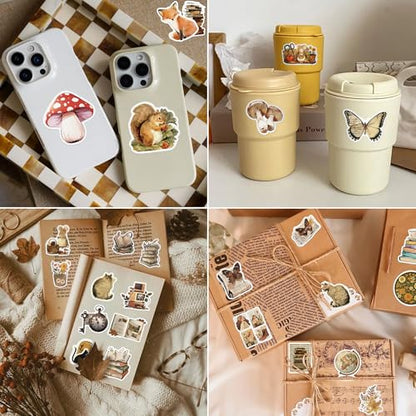 Vintage Animal Doodle Stickers, 50Pcs Hand-Drawn Animal Vinyl Waterproof Stickers for Laptop Water Bottle Journals Scrapbooks Gifts for Adults Teens - style: Animal doodles