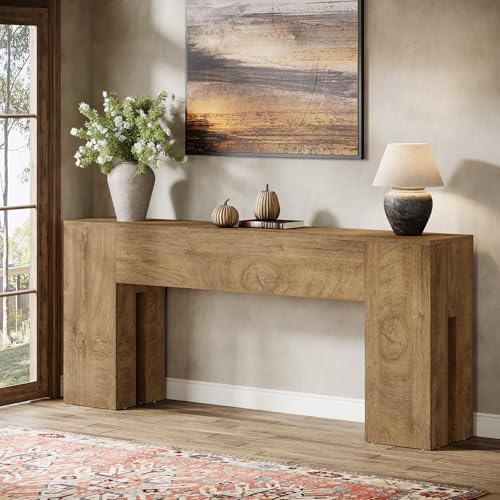Tribesigns 71-Inch Long Console Table for Entryway, Farmhouse Sofa Console Behind Couch, Entry Table for Hallway, Foyer, Living Room, Burlywood - color: Burlywood