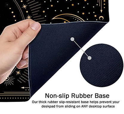 SSOIU Large Mouse Pad, Boho Snake Witch Desk Mat for Desktop, Women Girls Waterproof Gaming Mousepad, Moon Phases Computer PC Laptop Protector Writing Pads for School Office Home 35.5" x 15.7" - color: Boho Snake Witch