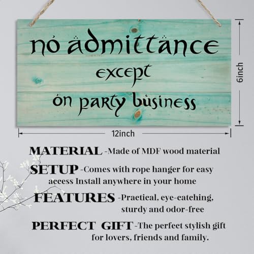 No Admittance Except on Party Business Sign, Decorative Hanging Wall Plaque Wood Sign, Funny Wood Sign for Home Party Decor, Club, Home Bar, Farmhouse Door Sign H - color: Color 09