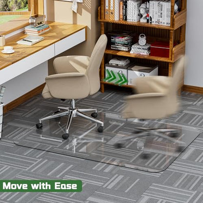 PET Office Chair Mat for Carpet - 36" X 48'' X 0.2" Thick Clear Shatterproof Office Chair Mat, Easy to Unroll and Lay Flat, Superior Glide, Heavy Duty Protection for Office Home Hardwood and Carpets - size: 36" X 48" - 5 MM PET
