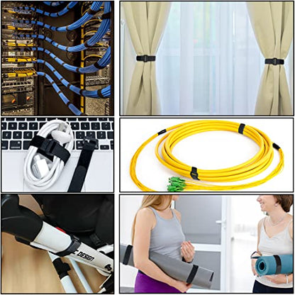 40pcs Reusable Cable Ties - 4 Sizes (6/8/10/12 Inch) - Hook and Loop Cinch Straps for Wire Management - Heavy Duty Cord Organizer & Wire Ties for Electronics, PC, Home & Office - style: 12+10+8+6 Inch