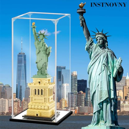 Acrylic Display Case for Collectibles Assemble Acrylic Display Box for Lego 21042 Building Statue Clear Acrylic Case for Display Model Trophy Action Figures(Black,7.9*7.9*18.9 inch) - size: 7.9*7.9*18.9 inch