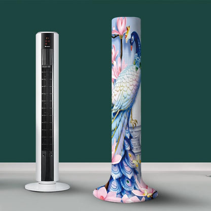Peacock Lotus Flowers Pattern Tower Fan Dust-Proof Protective Cover for 37-49 Inch Vertical Fan - color: Lotus, size: Large