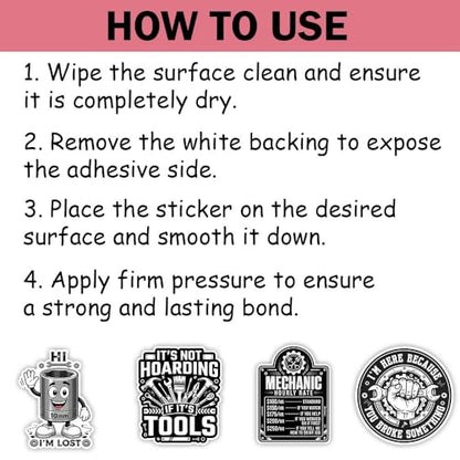 SODAVA (15Pcs, 3in) Mechanic Sticker Pack, Funny Hard Hat and Toolbox Stickers, Auto Repair Garage Decals, Welder Construction Worker Waterproof Vinyl Stickers for Laptop Water Bottle Helmet - color: Mechanic