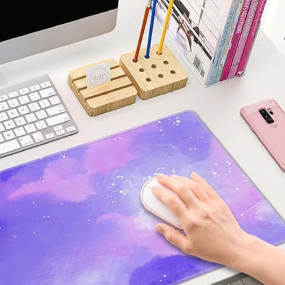 Large Gaming Mouse Pad with Stitched Edges, Cute Stellar in Watercolor Desk Mat, Extended XL Keyboard Pad, Non-Slip Rubber Base Desk Pad for Keyboard and Mouse, 31.5X11.8 inch - color: Cute Stellar in Watercolor