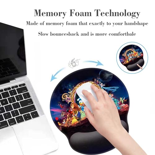 Black Ergonomic Mouse Pad with Wrist Support, Non-Slip Rubber Base, Anime Design, Pain Relief for Office & Home, Gaming Mouse Pads for Desk - color: D1
