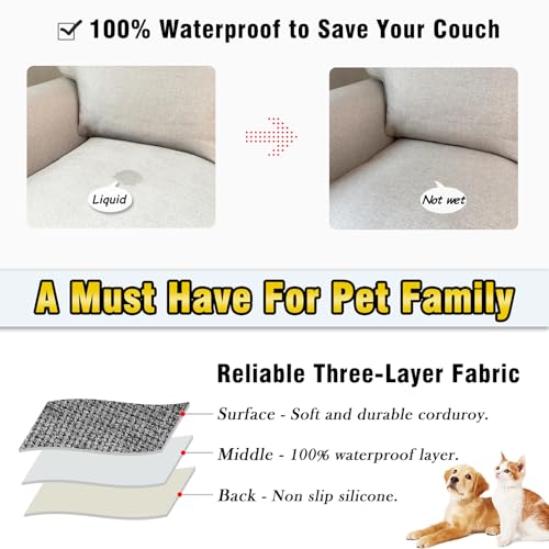 Couch Arm Covers, Sofa Arm Covers, Waterproof Armrest Cover for Sofa, Loveseat, Armchair, Anti-Slip Recliner Arm Cover, Headrest Cover, Arm Chair Covers Set of 2 (Cream, 24"×24") - color: Cream, size: 24" x 24" - 2 pcs