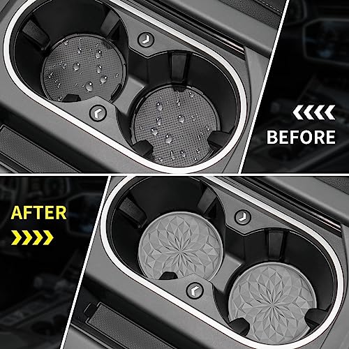 ME.FAN Car Cup Coaster [4 Pack] Silicone Car Coasters/Cup Mats - 2.75In Universal Non-Slip Recessed Car Interior Accessories - Car Cup Holder Insert Coasters Light Grey - color: 4 Pack-light Grey