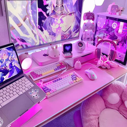Tilted Nation Pink Mouse Pad | RGB Gaming Mouse Pad Pink (Create Your Dream Setup) Large LED Mousepad Mats for Desk with 8 Light Modes, Smooth Gliding, and Easy to Clean - Girl Gaming Accessories - color: Pink