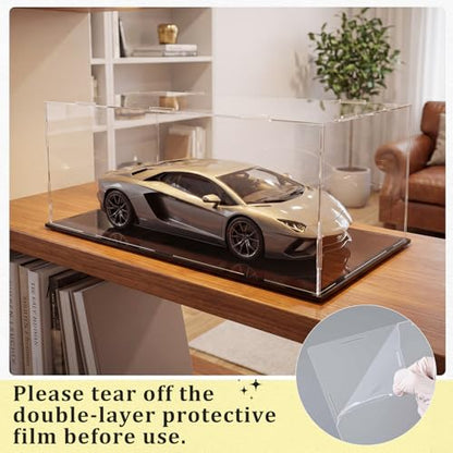 Yungyan 1 Pack Clear Self-Assembly Acrylic Display Case Transparent Dust Proof Protection Showcase for Figurine Collectibles Basketball Soccer Football Helmet (16 x 8 x 8 Inch) - size: 16 x 8 x 8 Inch