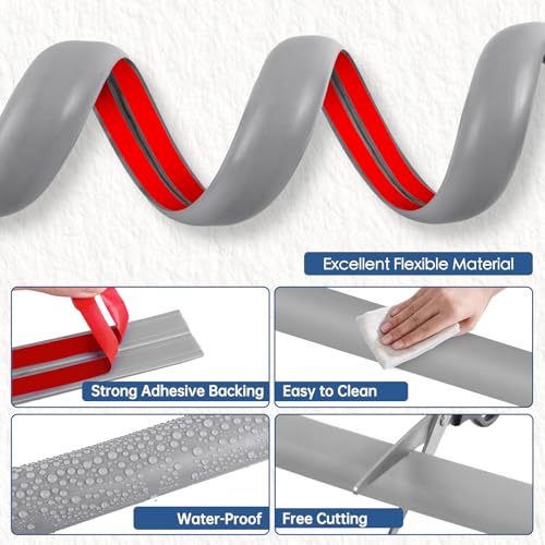 Floor Cord Cover for Wires on Floor Self Adhesive Cord Hider Floor Cable Management Wire Covers for Cords Protector Prevent Cable Trips Cord Cavity W 0.32" x H 0.32", Gray, 10Ft - color: Gray, size: 0.78 In x 10 Ft