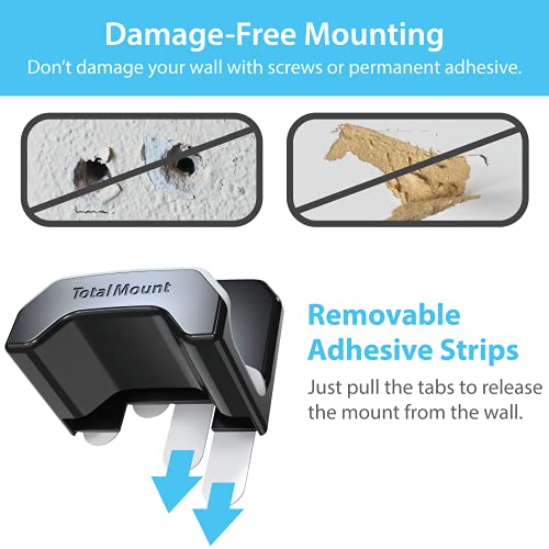 TotalMount Gaming Headset Hanger – Includes Removable Adhesive Strips for Easy, Damage-Free Wall, Desk, or PC Mounting (Black Headphone Hook with Premium Silicone Cradle – One Pack) - style: Premium Black