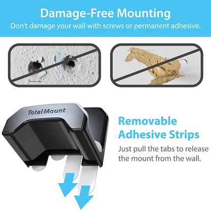 TotalMount Gaming Headset Hanger – Includes Removable Adhesive Strips for Easy, Damage-Free Wall, Desk, or PC Mounting (Black Headphone Hook with Premium Silicone Cradle – One Pack) - style: Premium Black