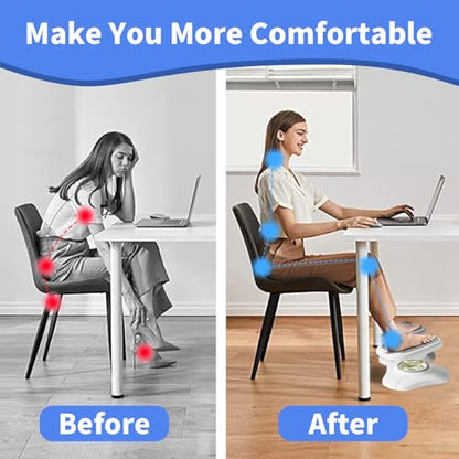Foot Rest for Under Desk at Work ，Ergonomic Foot Stool Under Office Desk - Rocking for Fidgeters，Effectively Relaxes The Leg Muscles，2 Pieces Grey - color: Grey