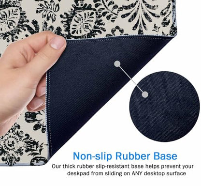 Large Gaming Mouse Pad with Stitched Edges, Desk Mat Extended Keyboard Pad, Non-Slip Rubber Base Desk Pad for Laptop, Office, Home, 31.5X11.8 inch Geometric Ethnic Pattern - color: Geometric Ethnic Pattern, size: 31.5L x 11.8W inches
