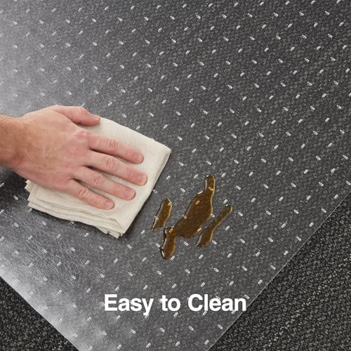 Staples Office Chair Mat, Clear Floor Mats with Lip, Flat-Pile Carpets, Extended Under-Desk Coverage, 36" x 48 Inch, Smooth Glide - size: 35.5" x 47.5", style: Flat-Pile