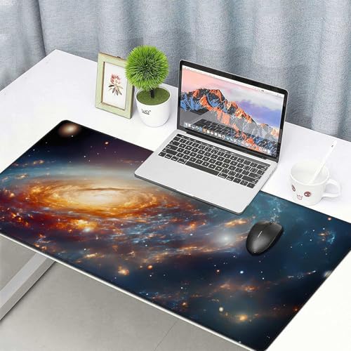 Extended Speed Gaming Mouse Pad Large Size 35.4 X 15.7 X 0.12inches Desk Mat Mousepad with Personalized Design Office Users - Constellation - color: Off-white