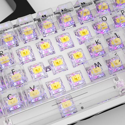 Zhouwang Crystal Yellow Switches, 3-Pin Pre-Lubricated Linear Switches, Dustproof and Waterproof for Mechanical Keyboards. (36Pcs) - color: Crysta yellow, size: 36Pcs