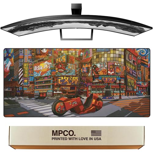 MPCO. Masterpiece Large Gaming Desk Pad - 36" x 17" Aeroglyde Fabric Machinami Desk Mats - Non-Slip, Washable, Smooth Glide for Precision Gaming & Work - color: AeroGlyde Machinami