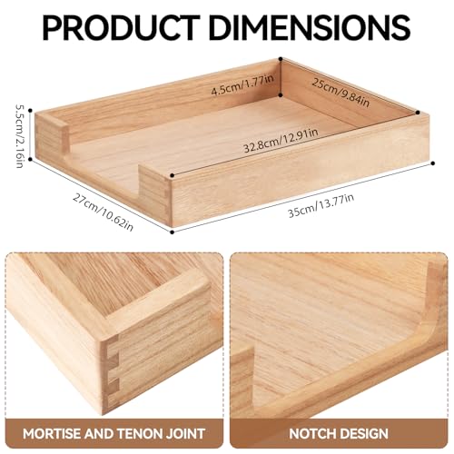 KIRIGEN Wood Letter Tray, Single-Tier Front-Load Desktop Paper Organizer, Wooden Document Tray for Letter and A4 Paper, File Folder, Mail, Home Office Desk, 13.77 x 10.62 x 2.16 Inch, TP-NA - color: Natural