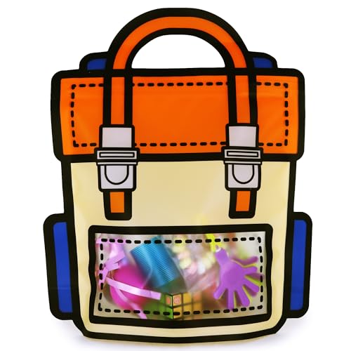 20 Pack Goodie Bags for Kids Birthday Party Supplies - Bulk Gift Bag for Favors, Food, and Candy with Resealable Ziplock Seal (Orange/Large) - color: Orange/Large