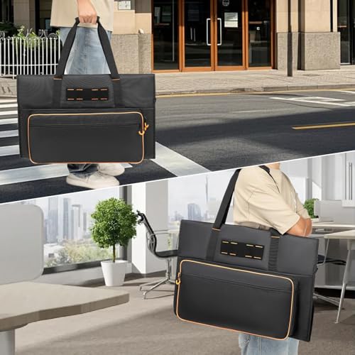 Monitor Carrying Case for 27" LCD Screen Padded Travel Monitor Carrying Bag Compatible with iMac Desktop Computer Dust Cover Bag (Black) - color: Black