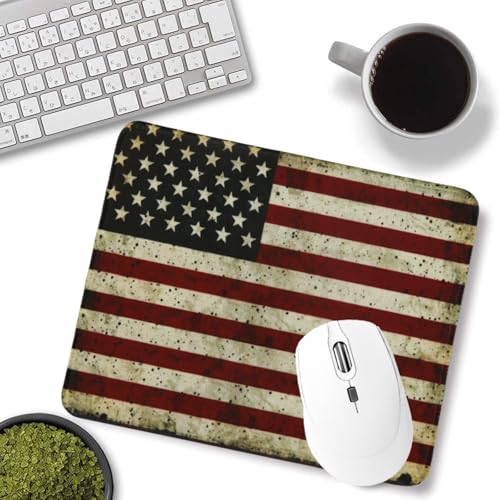 USA National Flag Gaming Mouse Pad, Large Mouse Pad for Desk Mat XL Mousepad, Stitched Edges Non-Slip Rubber Base Mouse Pads for Computers Laptop (USA Flag-Small-White) - color: USA Flag-Small-White