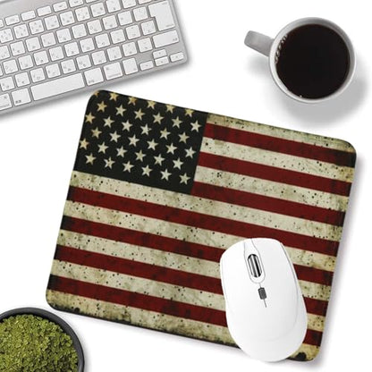 USA National Flag Gaming Mouse Pad, Large Mouse Pad for Desk Mat XL Mousepad, Stitched Edges Non-Slip Rubber Base Mouse Pads for Computers Laptop (USA Flag-Small-White) - color: USA Flag-Small-White